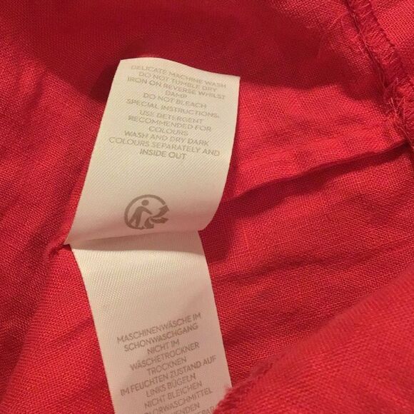 Boden Sleeveless Pink Linen Notch Neck Dress With Pockets - Picture 10 of 10